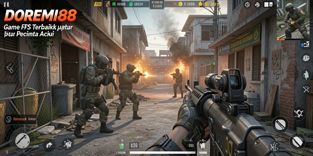 Tampilan gameplay DOREMI88 yang mendebarkan dalam pertandingan FPS.