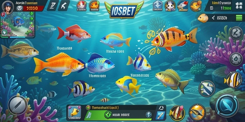 Tampilan gameplay seru dalam IOSBET saat menembak ikan.