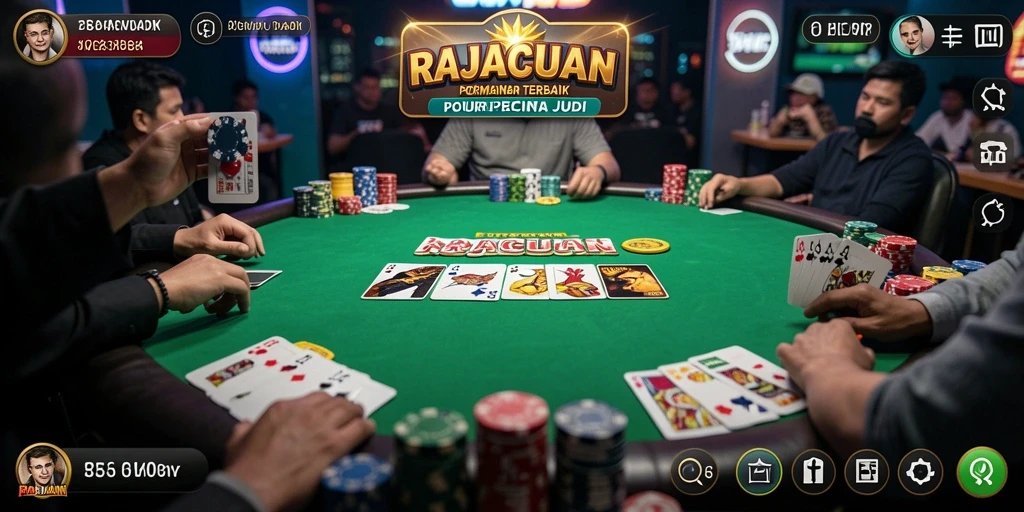 Gameplay menarik dari RAJACUAN yang menampilkan aksi poker seru.