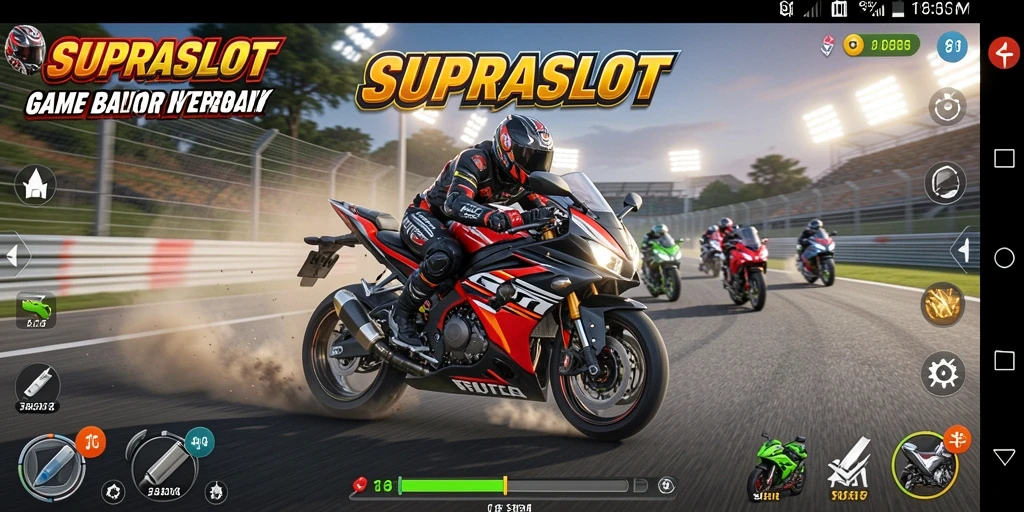 Tampilan balapan seru dalam game SUPRASLOT.