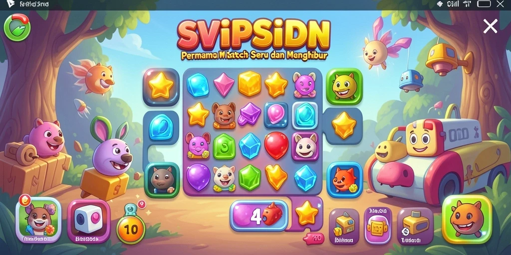 Tampilan gameplay seru dalam SVIPSIDN game Match-3.